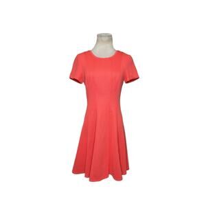 Rebecca Taylor orange textured short sleeves fit and flare mini dress size 2